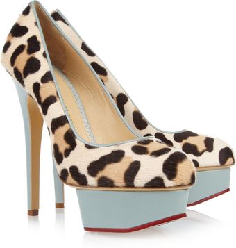 Charlotte Olympia Polly Calf Hair and Leather Pumps - Lyst