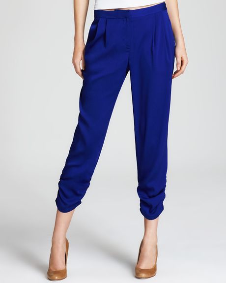 Dkny C Cropped Ruched Pants in Blue (regatta) - Lyst