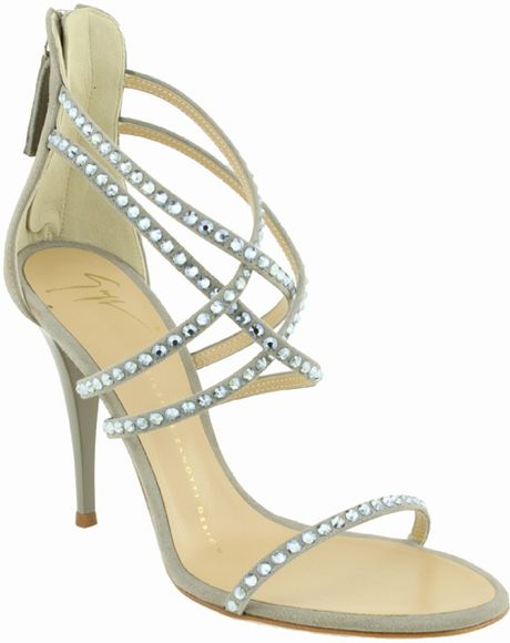 Giuseppe Zanotti Sand Suede Crystal Sandal Org 895 Now in Beige (sand) - Lyst