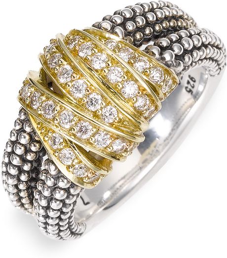 Lagos Embrace Medium Ring in Silver (sterling silver/ gold) - Lyst