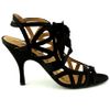 Lanvin Satin Cut Out Sandal with Bow  in Black - Lyst