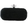 Marchesa Black Satin Clutch in Black - Lyst