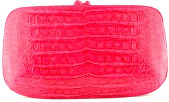  Pink Croc Box Clutch 