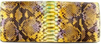  Yellow Python Oversized Clutch 