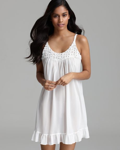 Oscar De La Renta Pink Label Romantic Blooms Chemise in White (pearl) - Lyst