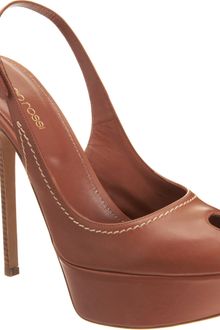 Sergio Rossi Peep Toe Slingback Pump - Lyst