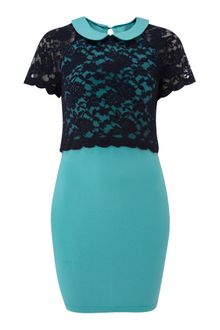 Tfnc Short Sleeve Laced Dress - Lyst