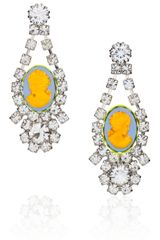 Tom Binns Samba Swarovski Crystal Cameo Earrings