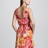 Alice + Olivia Becky Floralprint Dress in Red (pink rose) - Lyst