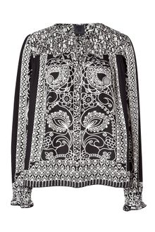 Anna Sui Black and Cream Tunic Top - Lyst