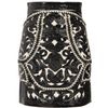Balmain Baroque Leather Panelled Skirt in Black (black white) - Lyst