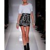 Balmain Baroque Leather Panelled Skirt in Black (black white) - Lyst