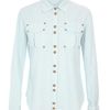 Balmain Washed Denim Shirt in Blue - Lyst