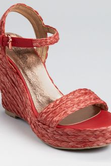 Belle By Sigerson Morrison Sandals Lucia Raffia Wedge - Lyst