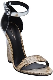 Bottega Veneta Leather Wedge Sandal - Lyst