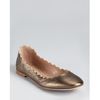 Chloé Flats Scalloped Ballerina in Silver (skin) - Lyst