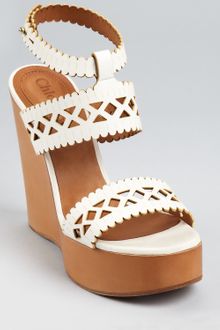 Chloé Laser Cut Out Wedges  - Lyst