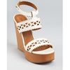 Chloé Laser Cut Out Wedges  in Brown (white vachetta) - Lyst
