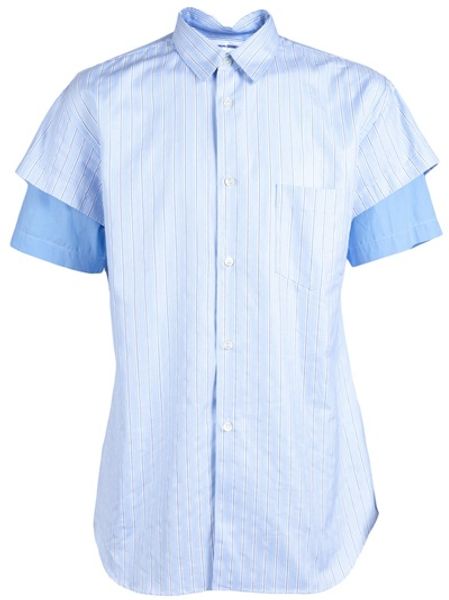 Comme Des Garçons Striped Shirt in Blue for Men - Lyst