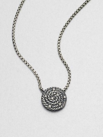  Diamond Accented Sterling Silver Pendant Necklace 