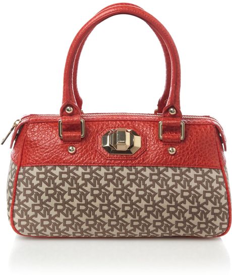 Dkny Geo Bowling Bag in Gray (red) - Lyst