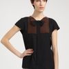 Fendi Bicolor Bowtie Blouse in Black - Lyst