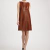 Fendi Perforated Leather Dress in Brown (black) - Lyst