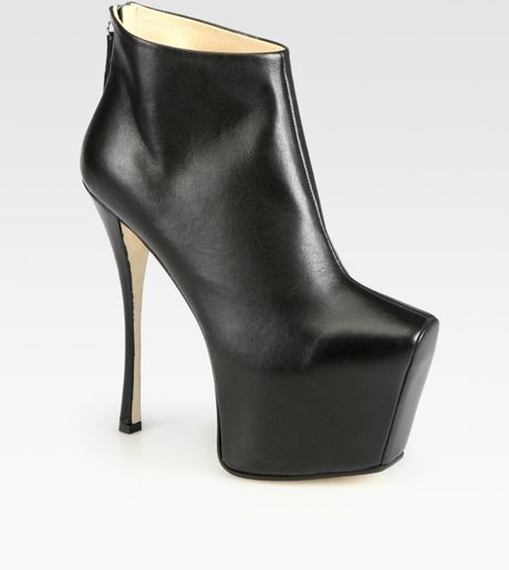 Giuseppe Zanotti Leather Platform Ankle Boots in Black - Lyst