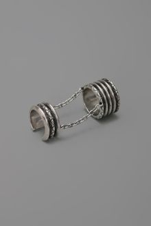 House Of Harlow Double Finger Ring White Gold - Lyst