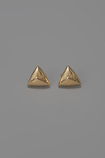  Pyramid Stud Earrings Yellow Gold 