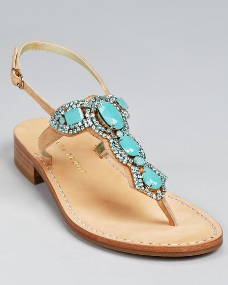 Ivanka Trump Sandals Vance Jeweled in Blue (turquoise) | Lyst