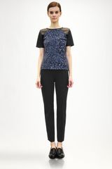 Jil Sander Leather Sleeve Sweater Top