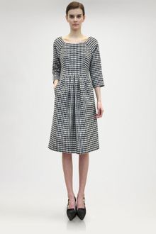 Jil Sander Wool Houndstooth Dress - Lyst
