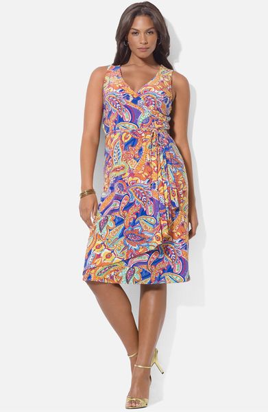 ralph lauren blue paisley dress