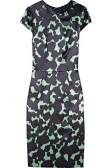 Lela Rose Printed Wool and Silk Blend Dress - Lyst