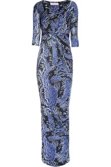 Matthew Williamson Featherprint Stretchjersey Maxi Dress - Lyst
