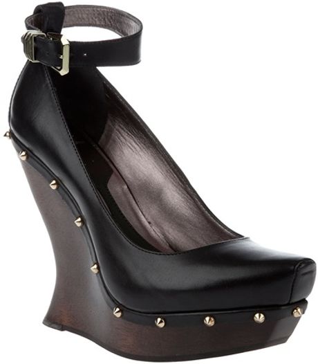 Mcq By Alexander Mcqueen Studded Wedge Shoe in Black - Lyst