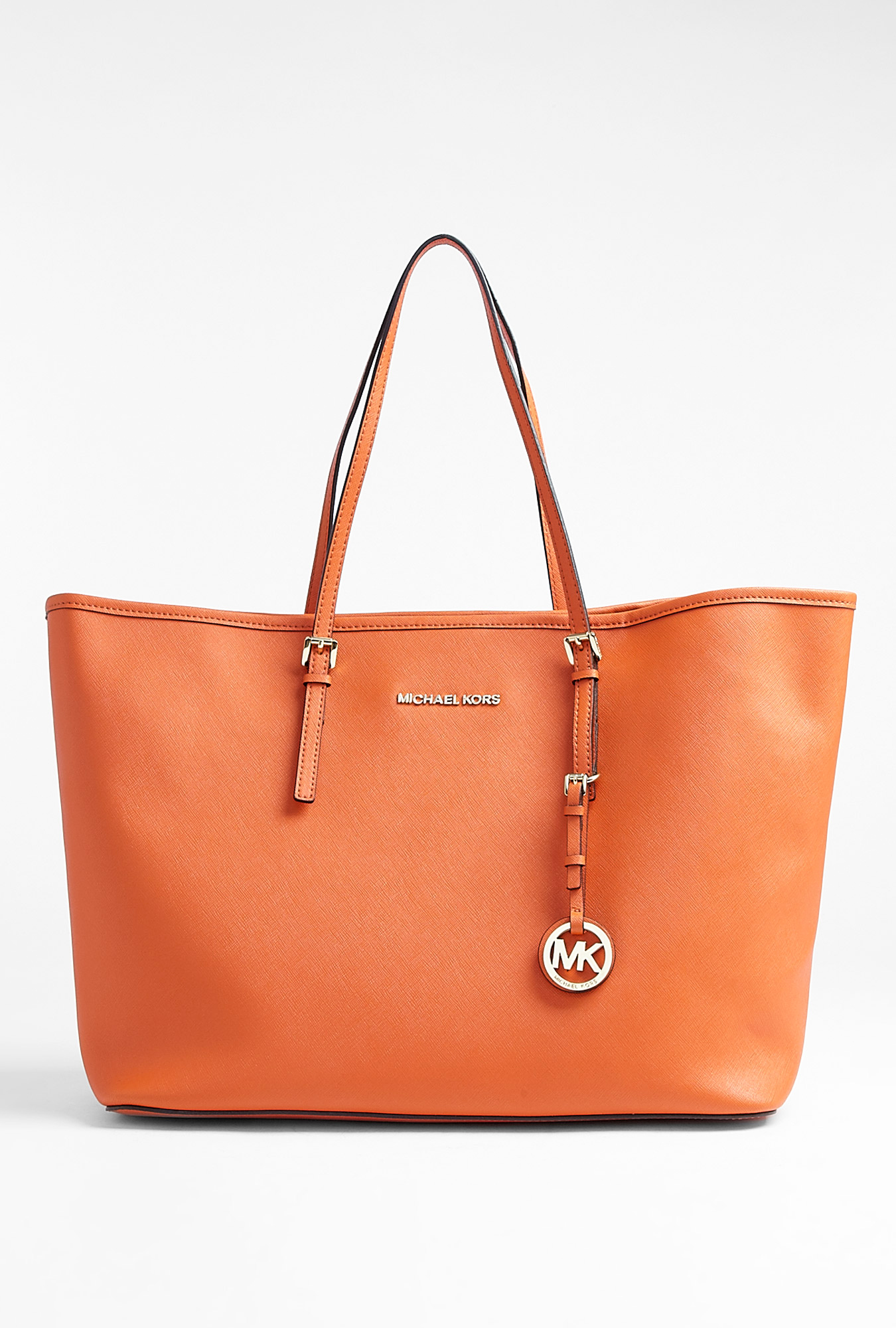 Michael Michael Kors Tangerine Jet Set Medium Travel Tote in Orange ...