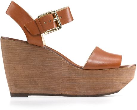 Michael Kors Kors Xaria Platform Wedge Sandals in Brown (cognac) | Lyst