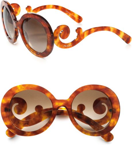 Prada Baroque Sunglasses in Brown (tortoise) - Lyst