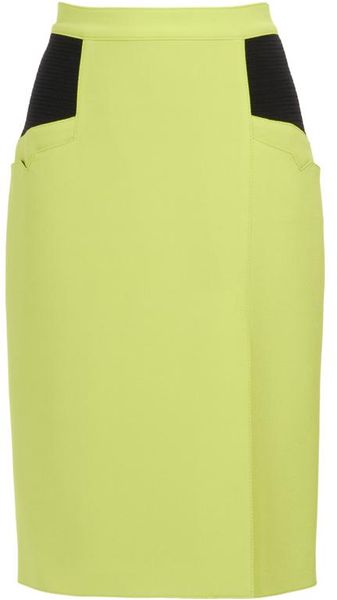 Proenza Schouler Techno Crepe and Smocked Silk Pencil Skirt - Lyst