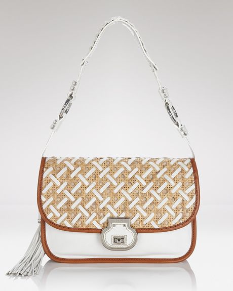 Rafe New York Leather Flap Clutch in White (w) - Lyst