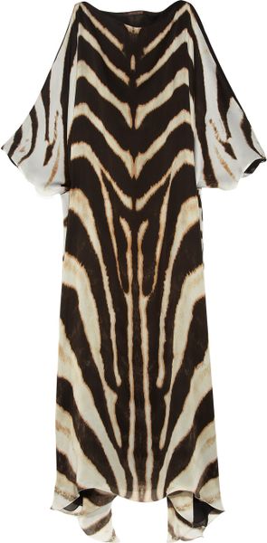 Roberto Cavalli Animal Print Silk Chiffon Dress in Animal - Lyst