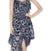 Roberto Cavalli Leopard Print Silk Georgette Dress in Blue (animal) - Lyst