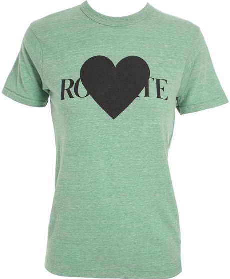 Rodarte Heart Tshirt in Green - Lyst