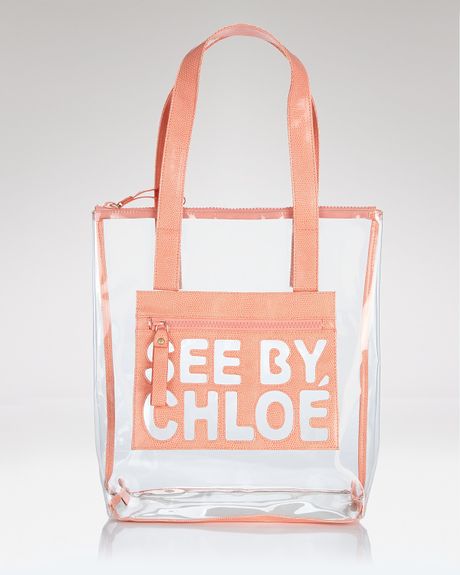 See By Chloé See By Chloé Zipfile Zipped Shopper Tote in Orange (transparent) - Lyst