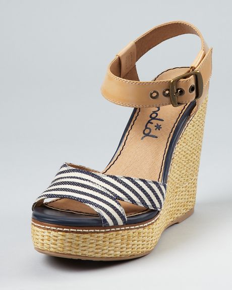 ... Sandals Kutie Ankle Strap Wedge in Multicolor (denim canvas) | Lyst