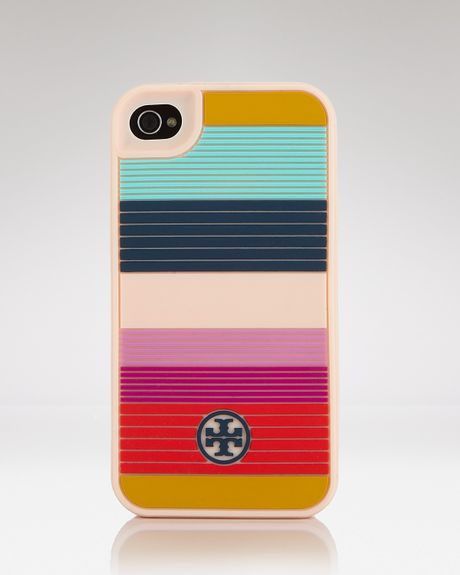 Tory Burch Iphone Case Striped Hardshell in Multicolor (ballet pink) - Lyst