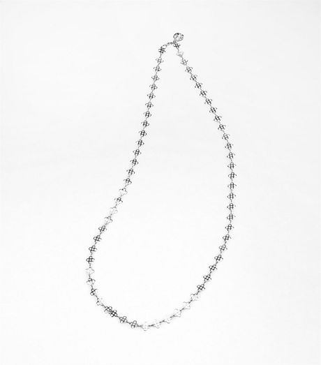 Tory Burch Mini Clover Necklace in Silver - Lyst