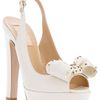 Valentino Peep Toe Sandal in Beige (cream) - Lyst